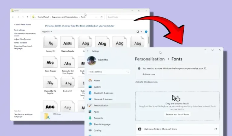 Windows 11 Moves Fonts Page from Control Panel to Settings