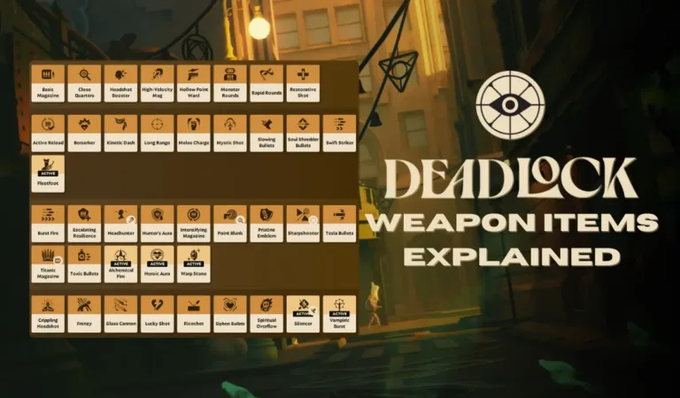 All The Deadlock Weapon Items Explained