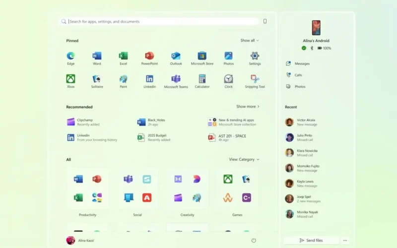 windows-11-is-getting-a-redesigned-start-menu-an-ai-agent-and-several-ai-features-1-azmotech